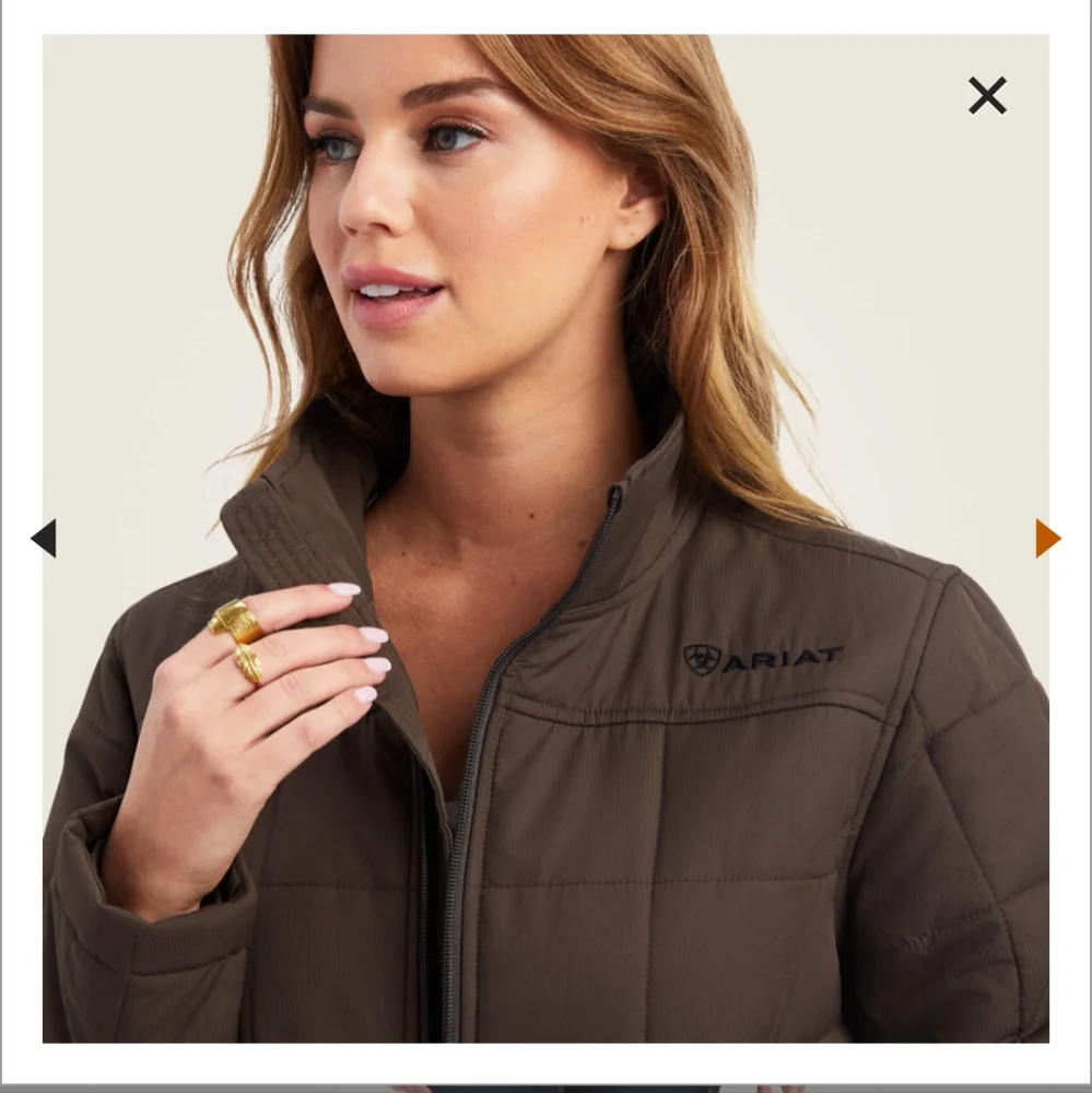 Women's Brown Quilted Ariat Jacket - Picture 4 of 7